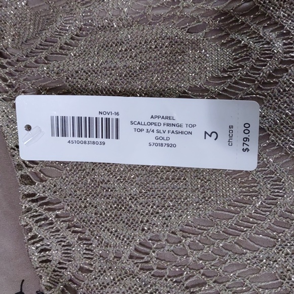 Chico's Scalloped Fringe Top - Picture 10 of 12